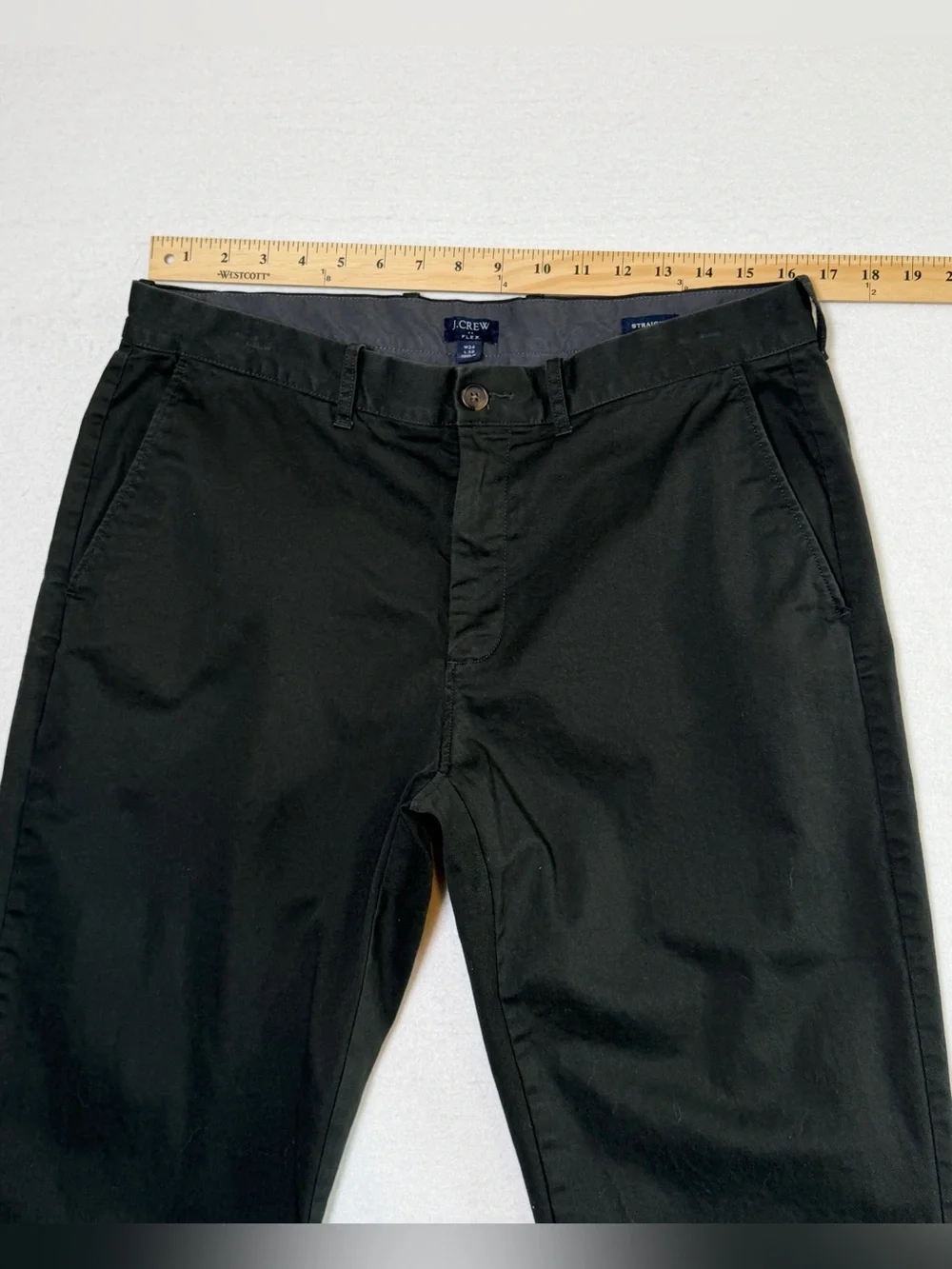 Men's J Crew Flex Chinos, Black, Straight Fit, Actual Size 33 X 30